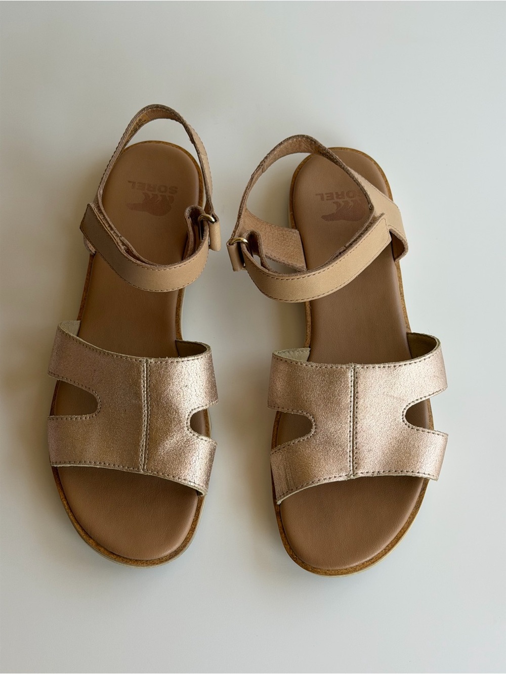 Sorel Women's Ella lll Rose Gold Ankle Strap Sandal Size 8.5